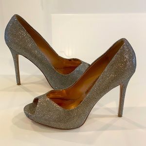 Bagdley Mischka Sparkle Peep-Toe Stiletto size 8